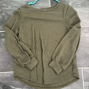 Les amis green loose knit sweater size medium